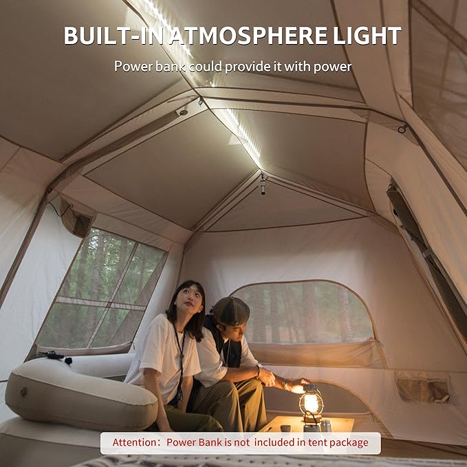 Naturehike Village Instant Tent, Camping Tent with Full Rainfly, Waterproof Large Cabin Tents for Car Camping