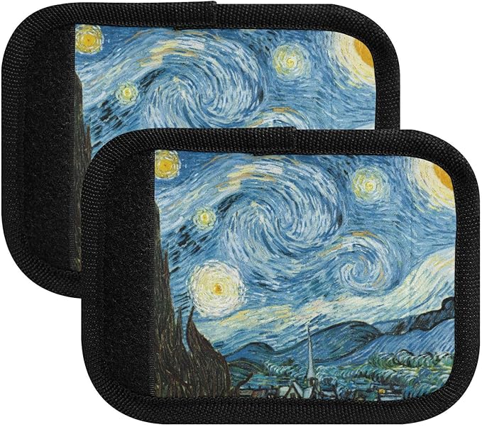 4Pcs Luggage Handle Wrap Suitcase Identifier Handle Covers Tags Soft Travel Bags Luggage Handle Gripper Accessories for Airplane Flying Starry Night