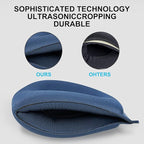 ALASKA BEAR 100% Blackout Sleep Mask Most Comfortable Contoured Eye Cups and Nose Covering for Women Men, 3D Pillowy Soft Light Blocking Eye Mask 0 Pressure on Eyelids & Eyelashes, Earplugs Set, Blue