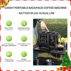 CANDY Portable Espresso Machine with Strap, 3 in 1 Coffee Maker, One-Touch Operation, Rechargeable Cold Brew Up to 60 Cups, for Ground, Ideal for Camping, RV & Outdoor, Home, Heating in Plug-in Mode
