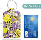 Rimilak 3 Pcs PU Leather Luggage Tags for Suitcase, Travel Cruise Luggage Tag with Privacy Flap, Name ID Label and Metal Loop for Women Men Baggage Handbag School Bag Backpack, Small Flower