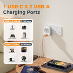 2 Pack US to India Plug Adapter, TESSAN Type D Travel Adapter with 1 Electrical Outlet 3 USB Ports (1 USB C), Power Outlet Adaptor for USA to India Nepal Maldives Pakistan Bangladesh Kuwait Yemen