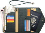 ZOPPEN Passport Holder Women Travel Wallet (Ver.5) for Women Rfid Blocking Passport Cover Case Document Organizer Wrist Strap