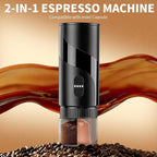 Portable Coffee Maker Set - Travel Coffee Maker, Electric Espresso Machine for Camping, Travel, Car, RV, Hiking, with Ground Coffee & Capsule Accessories, Milk Frother, Grinder, Gift for Coffee Lover