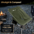 MOON LENCE Portable Camping Chair Plus, Larger & Roomier, Compact and Lightweight Still, Folding Chair for Backpacking & Hiking, 330Lbs Capacity (Moss Green-2pack)
