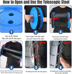 Doseno Upgraded Foldable Stool Thickened, Portable Collapsible Stool Retractable Stool for Fishing, Hiking Tours, BBQ, Parties, Outdoor Activities (Blue, 1pack)