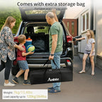 Anbte Heavy-Duty Camping Table, 48” x 23.6” Large Roll Up Camping Table for 6-8 People Support 264lbs with Carry Bag, Waterproof, Portable, for Backyard BBQ Tailgating Picnic Party Indoor, Black