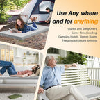 CYMULA Camping Cot Mattress 2in Memory Foam Sleeping Pad,Soft Warm Non-Slip Camping Mattress Topper with Retaining for Adults,Portable Roll up Pad for Travel（only Mattress）