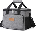 Lifewit Medium Lunch Bag, Insulated Lunch Box, Soft Cooler Cooling Tote for Adult Men Women, Gray 12-Can (9L)
