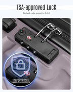 LIGHT FLIGHT Luggage Sets, 3 Piece Durable Suitcase Set with Spinner Wheels, 3 Pcs Hardside Lightweight luggage with TSA Lock, Large Checked Travel Suitcases, 20/24/28 Inch, Rose Purple
