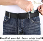 Travel Security Money Belt with Hidden Money Pocket - Cashsafe Anti-Theft Wallet Unisex Nickel free Nylon Belt by JASGOOD