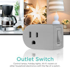 UltraPro Grounded Power Switch Outlet Extender Easy To Install For Indoor Lights and Small Appliances Energy Efficient Adapter Space Saving Design UL Listed 4 Pack Gray 47944
