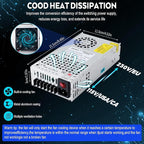 VAYALT 24V 25A 600W DC Switching Power Supply, Universal Regulated Switching AC 110V/220V to DC 24V Transformer, 24V Power Supply for Industrial, CCTV,Computer Project, LED Strip Light (No power Cord)