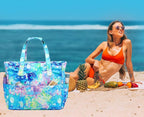 Bluboon Waterproof Beach Tote Pool Bags for Women Ladies Extra Large Carry On Bag With Wet Compartment for Weekender Travel