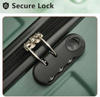 3 Piece Luggage Set, Hardside Suitcase with Spinner Wheels, TSA Lock & Expandable Hard Shell, Carry on and Checked Luggage for Travel, Maletas de Viaje for Men & Women(Green 3 Sets, 20/24/28")