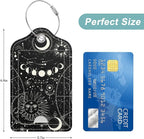 Rimilak 3 Pcs PU Leather Luggage Tags for Suitcase, Travel Cruise Luggage Tag with Privacy Flap, Name ID Label and Metal Loop for Women Men Baggage Handbag School Bag Backpack, Sun Moon