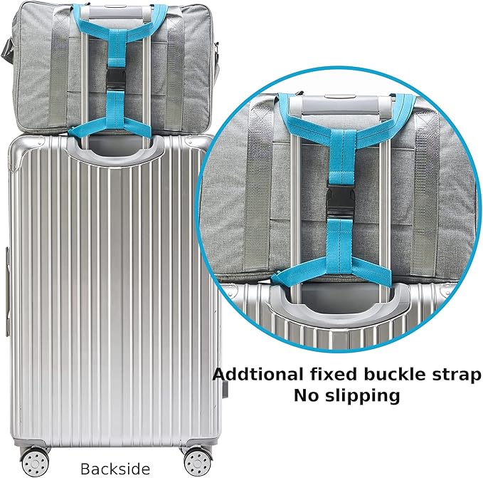 Travelkin Luggage Straps - Bungees for Suitcases, Add a Bag, Travel Bag Bungee Belt for Luggage Carry On (Blue 2 Pack)