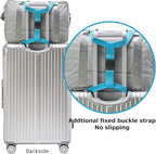 Travelkin Luggage Straps - Bungees for Suitcases, Add a Bag, Travel Bag Bungee Belt for Luggage Carry On (Blue 2 Pack)