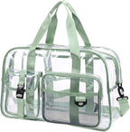 Abbylike Clear Bag Large Heavy Duty Tote for Stadium Events 20" Duffle Transparent Gym Bag for Sport Event Travel Makeup Work