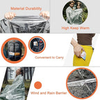 6 Pack - Large 82” x 62” Survival Emergency Mylar Thermal Blankets, Thermal Survival Blanket Perfect for Camping, Hiking, Body Insulation, Outdoors, Car Survival Kit, Bug Out Bag