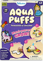 Skillmatics Aqua Puffs - 3D Art Kit, Princesses & Unicorns, Mess-Free Paint by Number Craft for Kids, DIY Color Activity, Screen-Free Fun, Best Gift for Girls & Boys Age 4, 5, 6, 7, 8, 9, 10