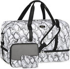 IBFUN Weekender Bags for Women, Travel Duffle Bag with Shoe Compartment Carry on Weekender Overnight Duffel for Weekend Travel Business Trip 3PCS