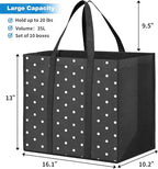 Fab totes 6 Pack Reusable Grocery Bags 35L Large Capacity Heavy Duty Reusable Shopping Bags for Groceries Waterproof Tote Bags for Shopping and Picnic with Sturdy Handles