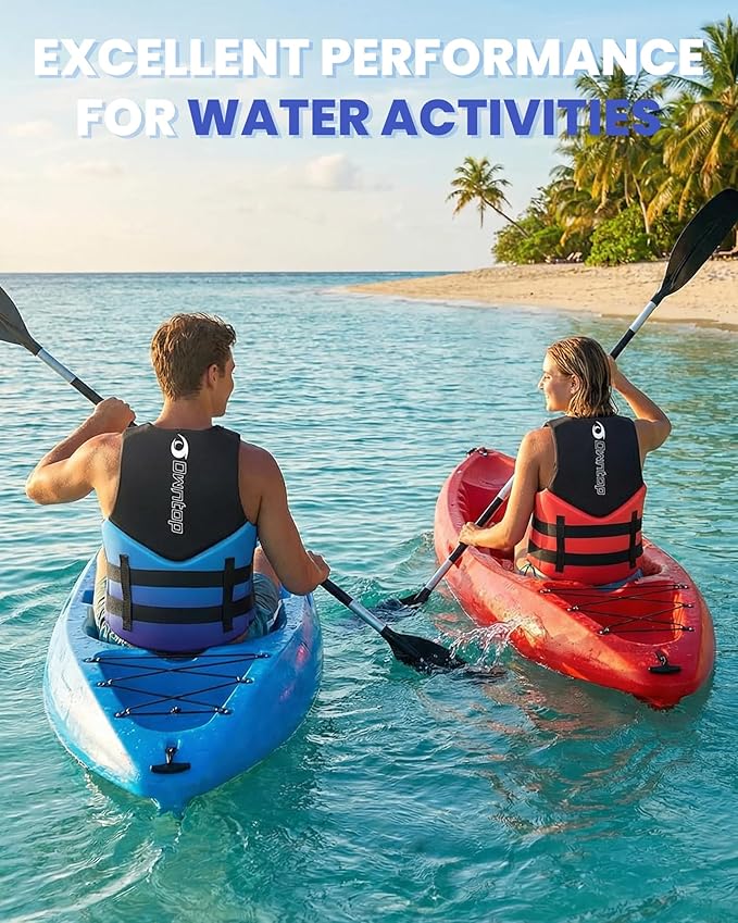 Owntop Swim Vest Adult Water Sport Vest Neoprene Floaties for Swimming, Boating, Kayaking, Fishing | Adjustable Zipper Dual Buckle Foldable Buoyancy Jacket
