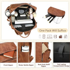 AGLOD Vegan Leather Laptop Backpack for Women 15.6 Inch Work Backpack Purse for Travel College