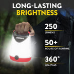 Eveready LED Camping Lantern X-250, Bright Tent Lights, Rugged Water Resistant LED Lanterns, 100 Hour Run-time, Red and Black