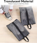 2 Pack Shoe Bags for Travel, Sneaker Bags, Waterproof Travel Shoe Bags with Zipper for Packing, Golf Shoe Dust Bags for Man and Women, Large, Black