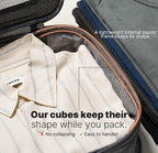LeanTravel Premium Compression Packing Cubes for Travel - Suitcase Organizer Bags with Double Zipper & Breathable Mesh Panel - Space Saving Carry On Luggage Essentials (1 Large Bag, Grey)