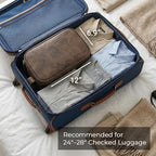 Elviros Toiletry Bag for Men, Large Travel Shaving Dopp Kit Water-resistant Bathroom Toiletries Organizer PU Leather Cosmetic Bags