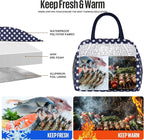 douyadady Lunch Bag Women/Men Lunch Box Women/Men (Blue+White dots)