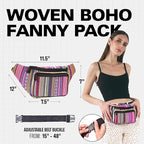 Fanny Pack Belt bag - Crossbody Waist Bag for Men or Women - Hands-Free, Waterproof Large Bumbag for Hiking, Running, and Travel (Rose Vert)