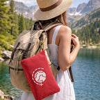 Travel Blanket and Pillow Compact – 4-in-1 Soft Fleece Airplane Blanket with Bag Pillowcase, Neck Pillow, Eye Mask & Earplugs, Lightweight Portable Flight Blanket 60"x43" (Red)