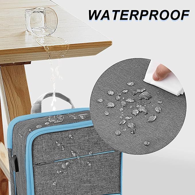 ZINZ Slim & Expandable Laptop Backpack Water Resistant Backpack Travel Backpack Compatible with MacBook Air/Pro/Neo 13-14 inch, XPS 13/14, Surface 13.5" and Most 13-14 Notebooks，G01BL01