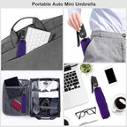Compact Travel Umbrella for Purse - Flat Handle, Waterproof for Light Rain