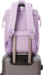 Kinmac Wide Open Style Laptop Backpack Travel Outdoor Backpack For Laptop Up to 15.6 Inch(Purple Embroidery)