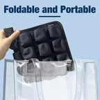 Inflatable Seat Cushion for Airplane Travel Portable Air Seat Cushion Pressure Relief with 49 Airbags TPU 15X15 Inches Black 1PSC