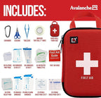 Avalanche 53 Pieces First Aid Kit, Compact Emergency Supplies Kit for Home, School, Car, Travel, Sports or Camping in Hard Shell Foam Case, Portable Mini First Aid Kit, Red