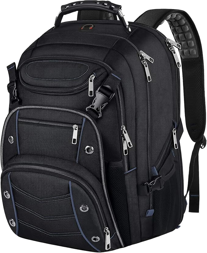 VECKUSON Extra Large Laptop Backpack, 22" x 17" x 10", 60L Capacity, Multi-Compartment Protection, Fits 15.6-19" Laptops, TSA Approved, RFID Anti-Theft, Sport Backpack