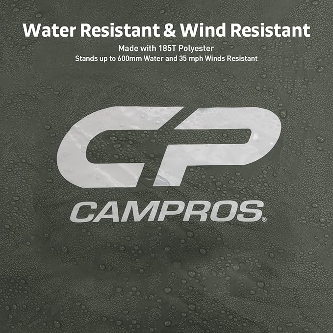 CAMPROS CP Camping Tent 2/4/6 Person, Waterproof Windproof Double Layer Dome Tent, Easy Setup with Large Mesh Windows & Wide Door for Outdoor Camping Backyard