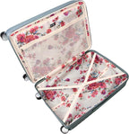 Jessica Simpson Countryside 2-Piece Set (21" & 30") Expandable 8-Wheel Spinner Large Checked Luggage Suitcase, Chinois Green