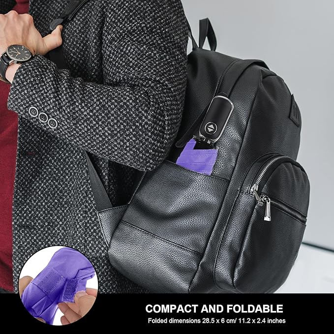 Compact Travel Umbrella for Purse - Flat Handle, Waterproof for Light Rain