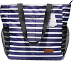 ESVAN Original Floral Tote Bag Large Shoulder Bag with Multi Pockets for Gym Travel Beach Daily Bags