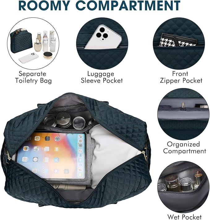 Travel Duffel Bags for Women with Shoe Compartment, Weekender Overnight Bag with Wet Pocket & Toiletry Bag, Carry On Personal Item Bag, Travel Tote Gym Bag, Hospital Bags for Labor and Delivery