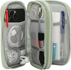 CAAORDKSO Cord Organizer Travrel Bag, Electronic Organizer Travel Case, Water Resistant Cable Organizer Pouch for Cable, Cord, USB, Charger, Phone, Power Bank, Earphone (Mint Green, Medium)