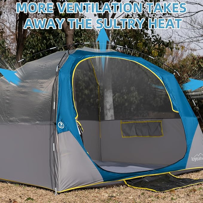 LOYEAHCAMP Tents 4 Person Camping Tent, Easy Setup Waterproof Family Tents for Camping, Portable Dome Tent for Outdoor Camping with Rainfly, Carry Bag