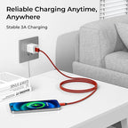 Basesailor for iPhone 17 16 Pro Max Charger Cord,USB to USB C Cable,Type C Charging Power Cord for Apple 17e 15 iPad 10 Air 4 5,Samsung Galaxy S26 S25 S24 S23,Red,2Pack 10FT(3M)